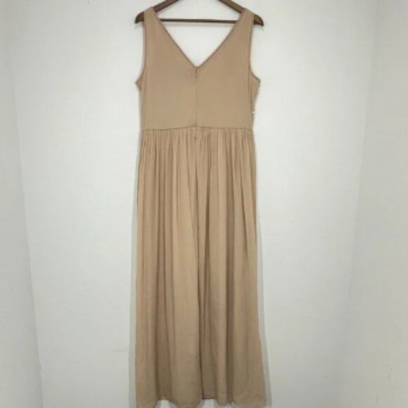 Adrianna Papell Size 14 Dress Peach Beaded Flowy Formal Bridesmaid Wedding Guest - Picture 6 of 7